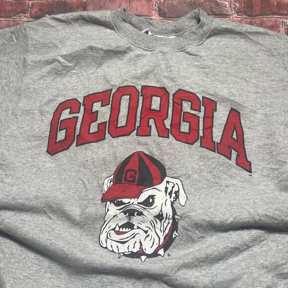 Vintage Georgia Bulldogs Distressed Champion Sweatshirt M Mascot Graphic - Picture 2 of 6